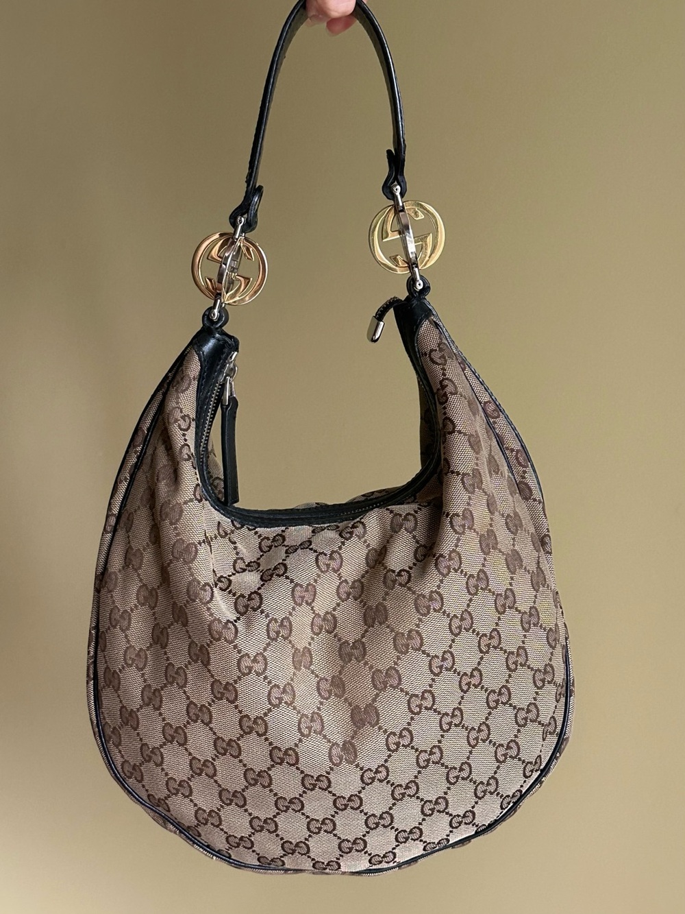Gucci GG Twin Canvas Hobo Shoulder Bag